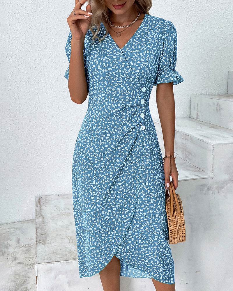 Giselle - Floral V-Neck Dress