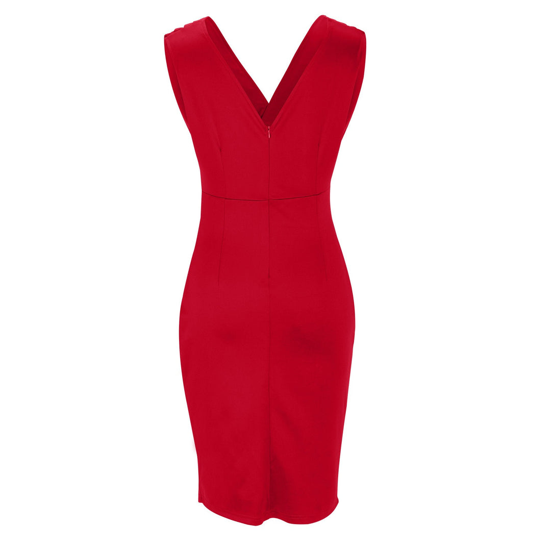 Nadinee - V-Neck Dress With Slit
