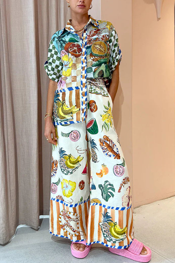 Tropical Fruit Oversized Blouse
