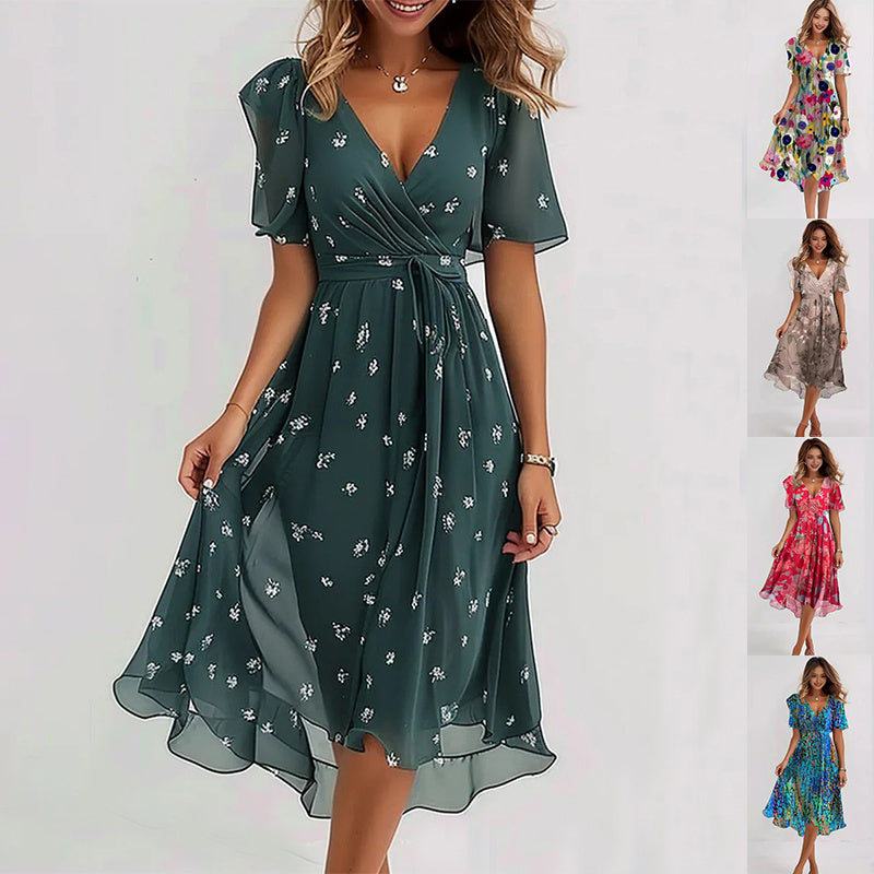 Liza - Vibrant Abstract Midi Dress