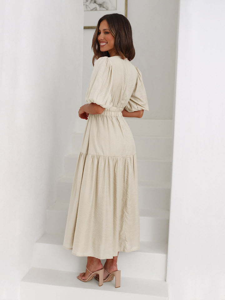 Lucia - V-Neck Puff Dress