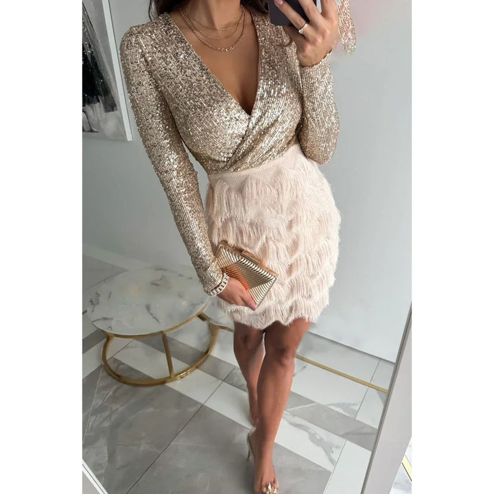 Julie - Glitter Wrap Dress