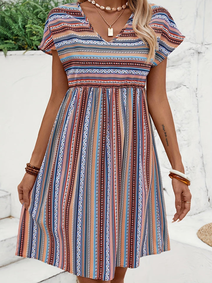 Agnes - Striped Boho Style Dress