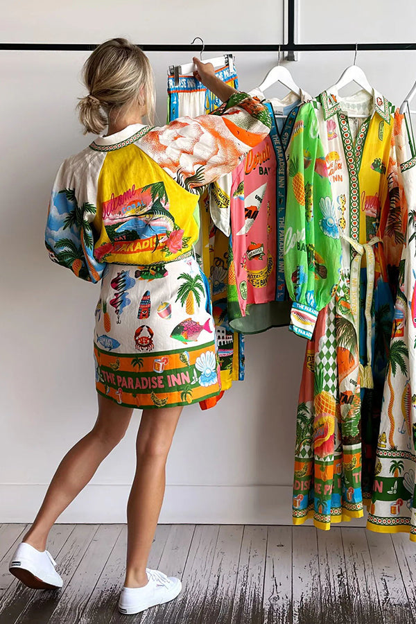 Summer Sophistication Belted Pocket Shirt Mini Dress