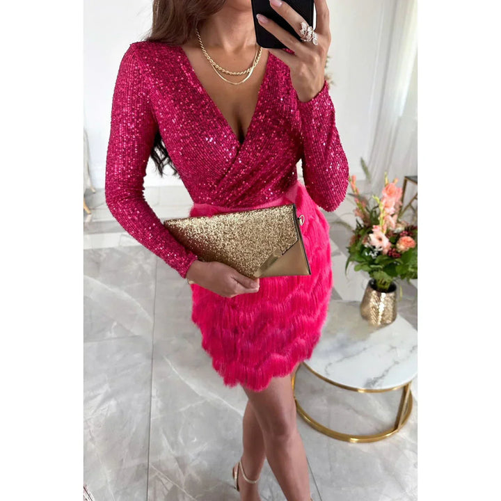 Julie - Glitter Wrap Dress