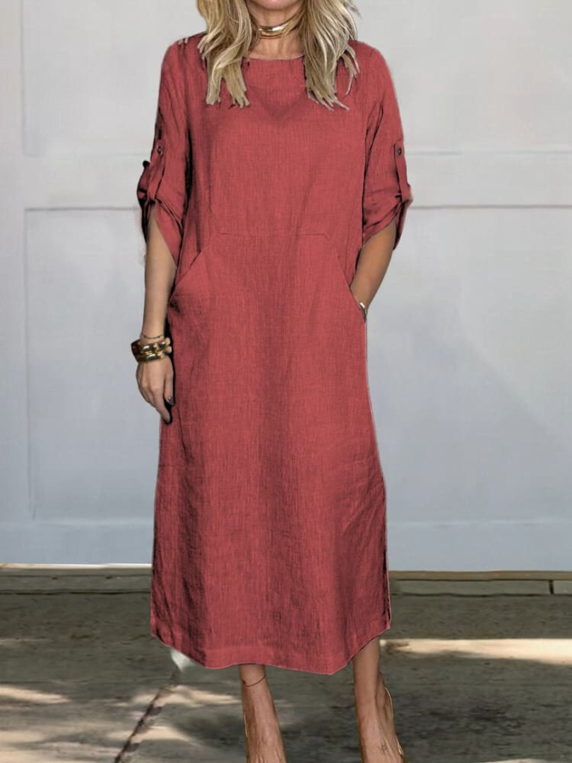 Colleen - Elegant Pocket Midi Dress