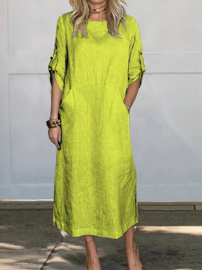 Colleen - Elegant Pocket Midi Dress
