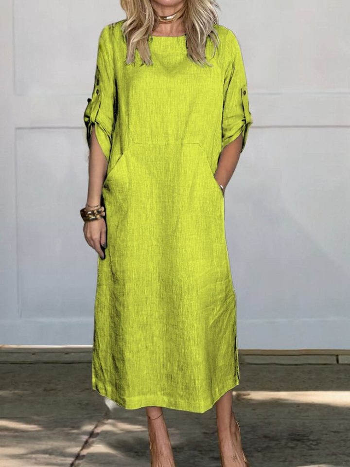 Colleen - Elegant Pocket Midi Dress