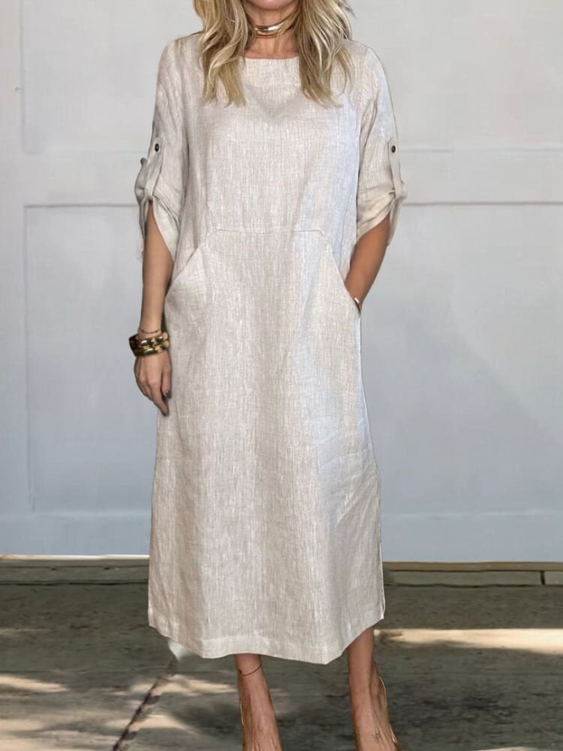 Colleen - Elegant Pocket Midi Dress