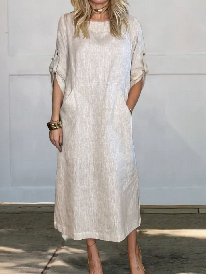 Colleen - Elegant Pocket Midi Dress