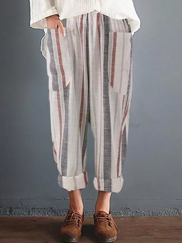 Lynde - Striped Relaxed Pants