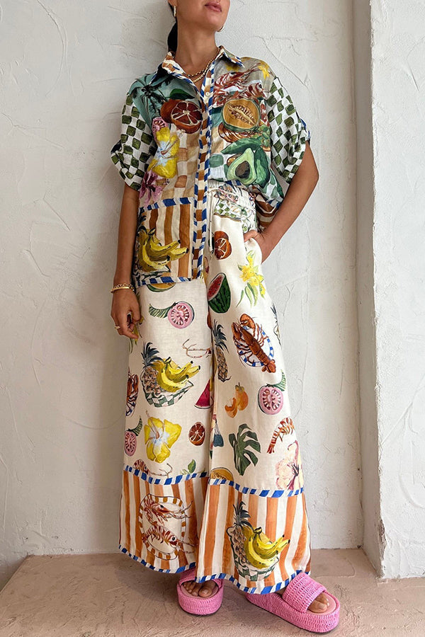 Tropical Fruit Oversized Blouse