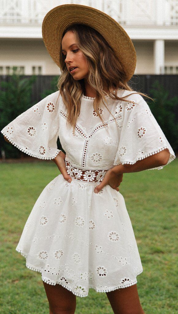 Fleur - Backless Bell-Sleeve Dress