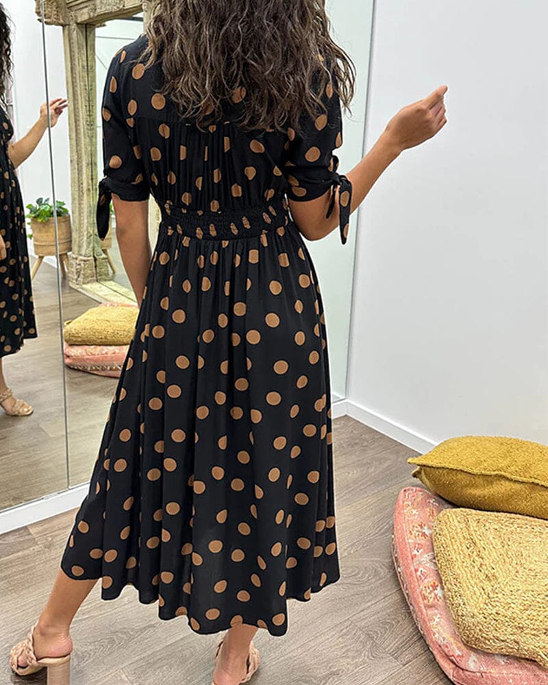 Melody - Polka Dots V-Neck Dress