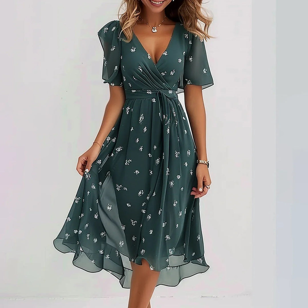 Liza - Vibrant Abstract Midi Dress