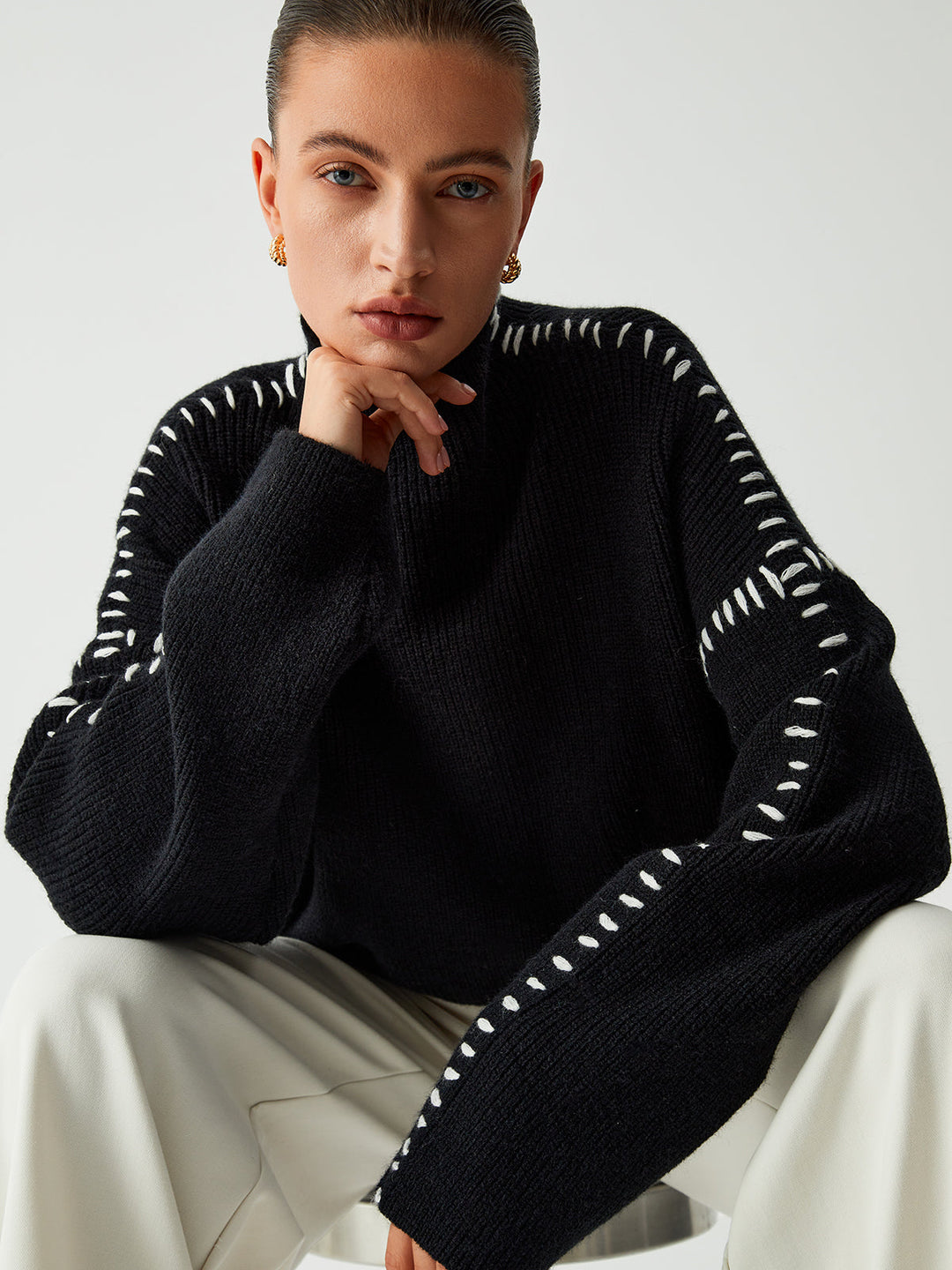 Alexiah - Chic Stitch-Detail Sweater