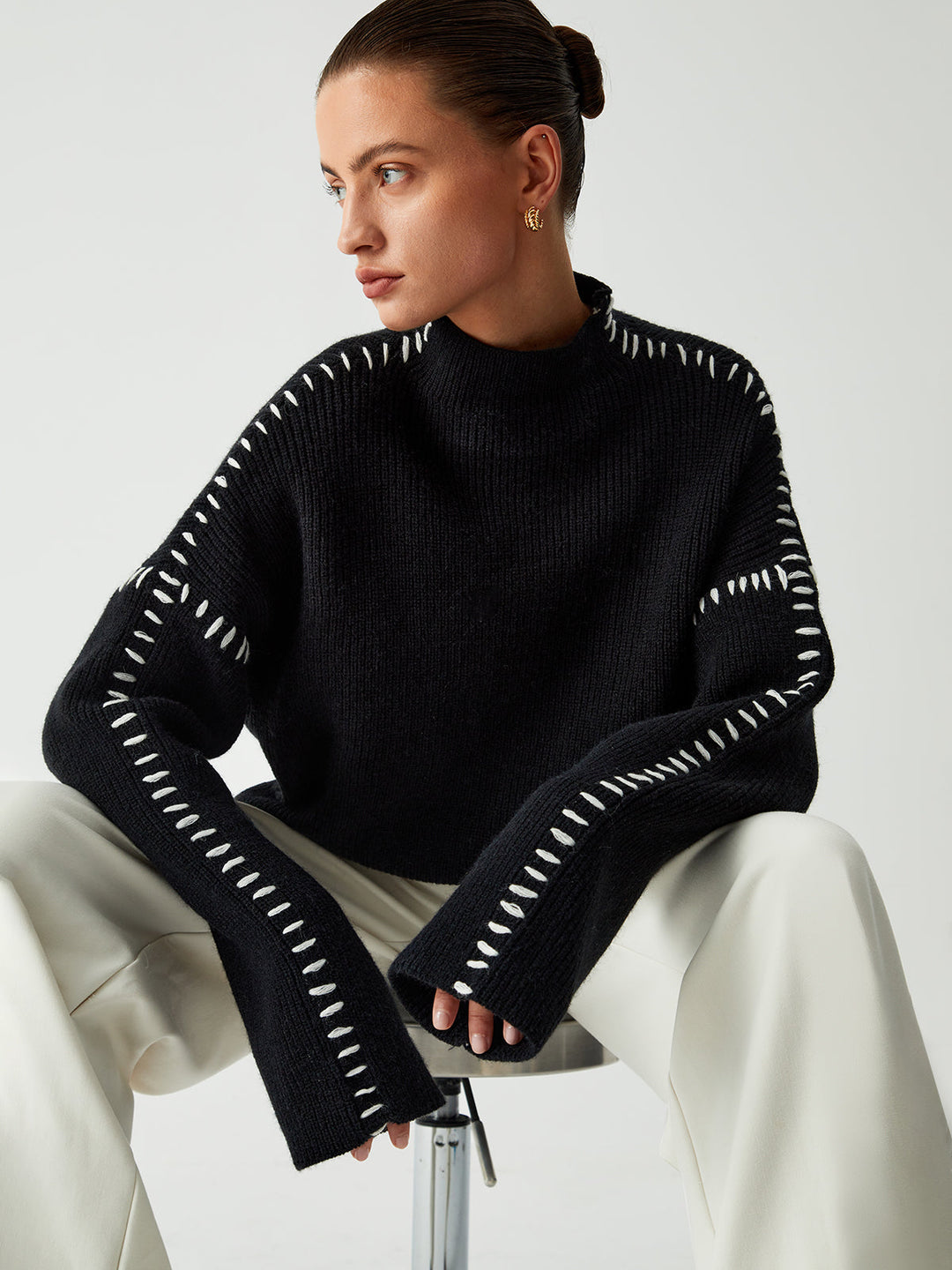 Alexiah - Chic Stitch-Detail Sweater