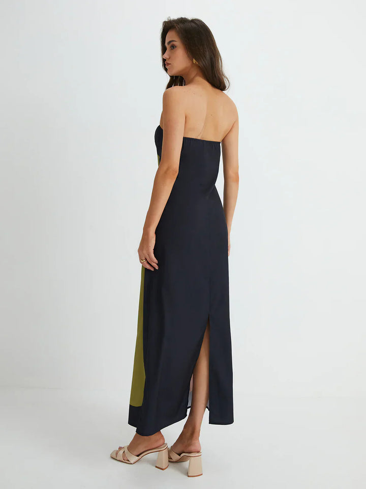 Lilia - Abstract Strapless Maxi Dress