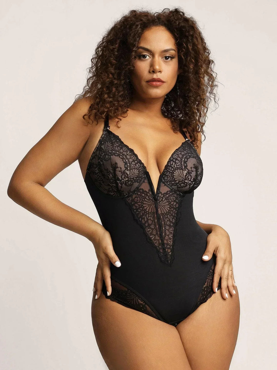 Aiah - Deep V Lingerie Bodysuit