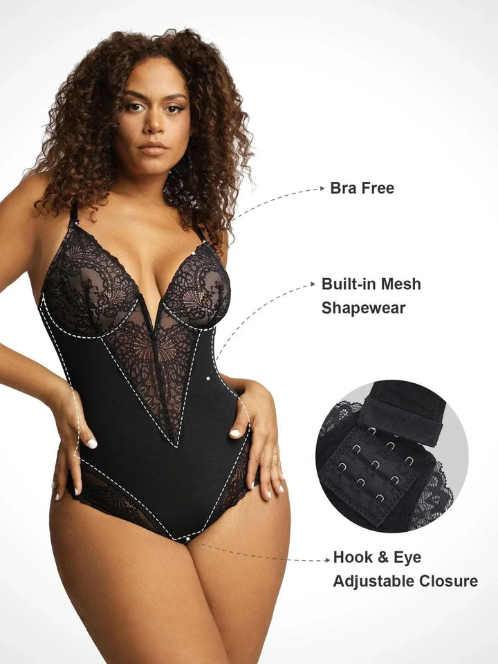 Aiah - Deep V Lingerie Bodysuit