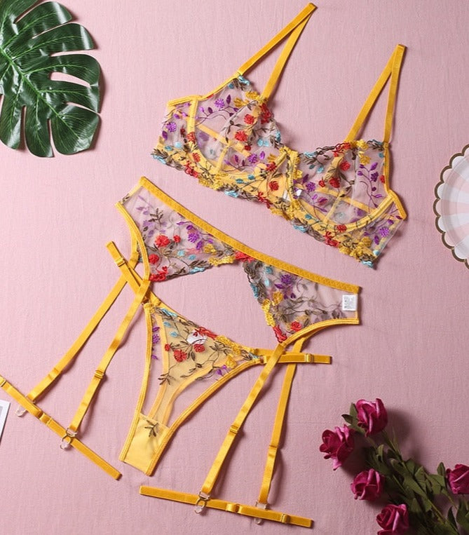 Honey - Floral Lingerie Set