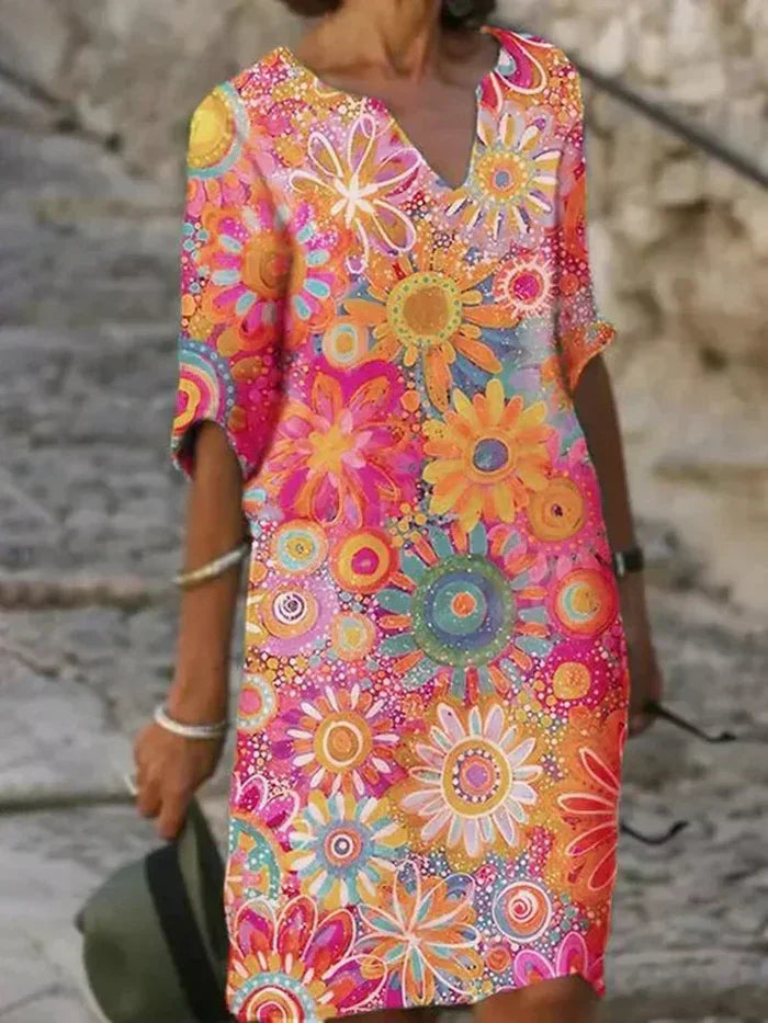 Beth - Colourful Floral Dress