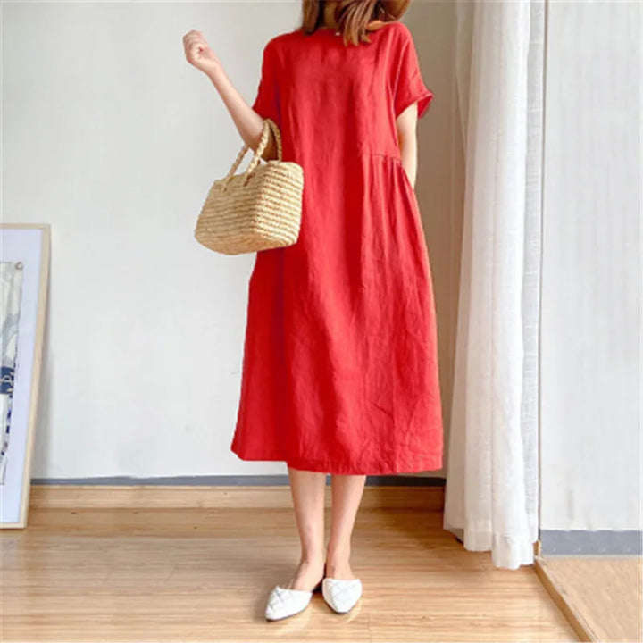 Cotton Linen Midi Dress