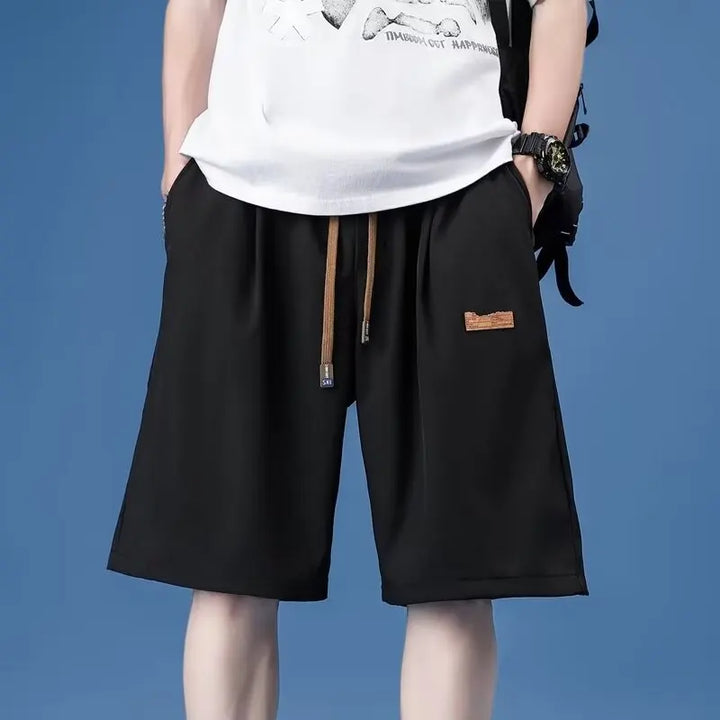 Workwear shorts, men's multiple pockets, medium shorts, summer thin loose cropped pants