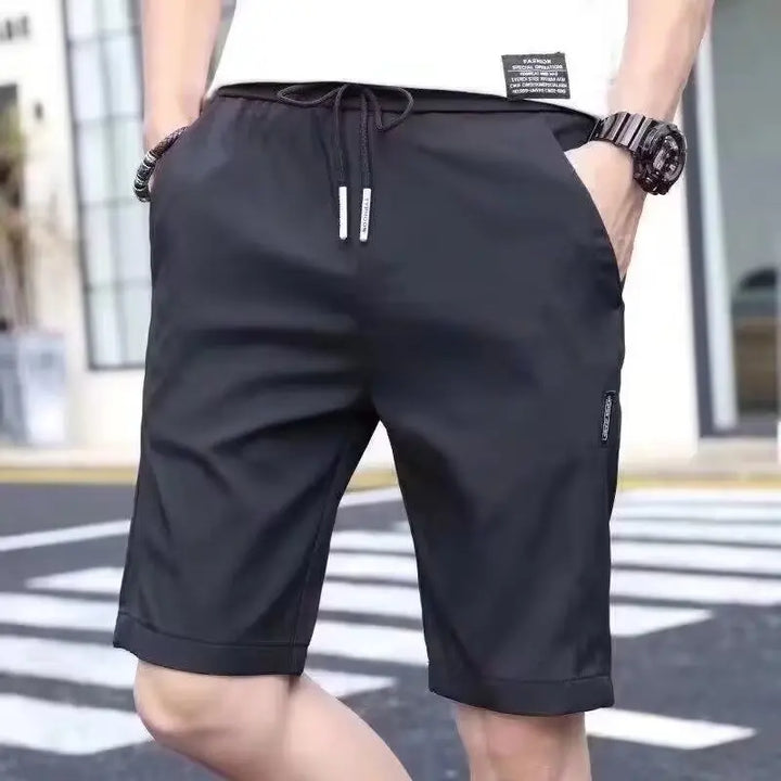 Workwear shorts, men's multiple pockets, medium shorts, summer thin loose cropped pants