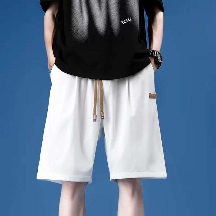 Workwear shorts, men's multiple pockets, medium shorts, summer thin loose cropped pants