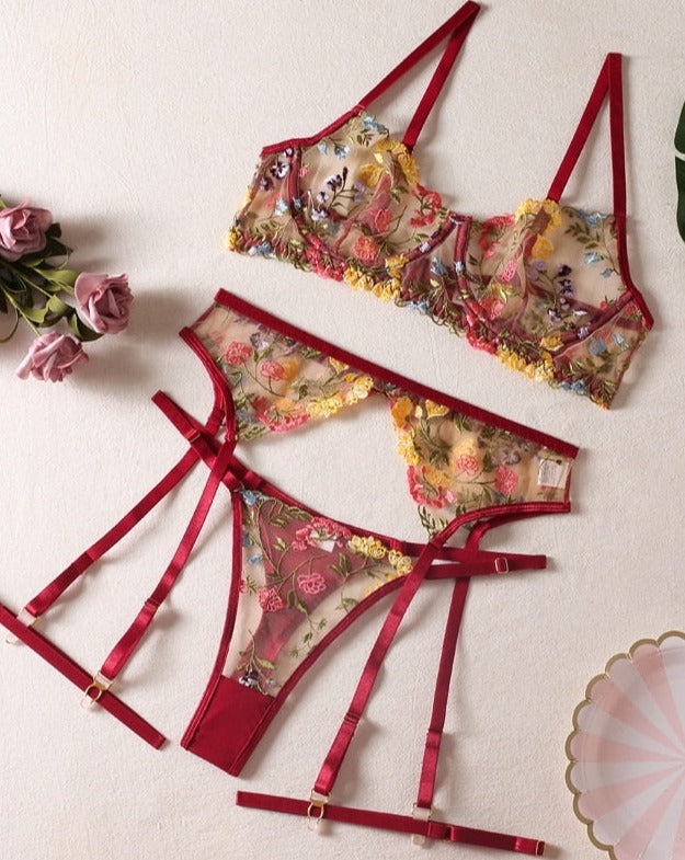 Honey - Floral Lingerie Set