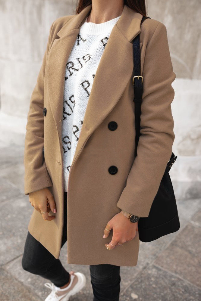 Elianna - Classic Double-Breasted Coat