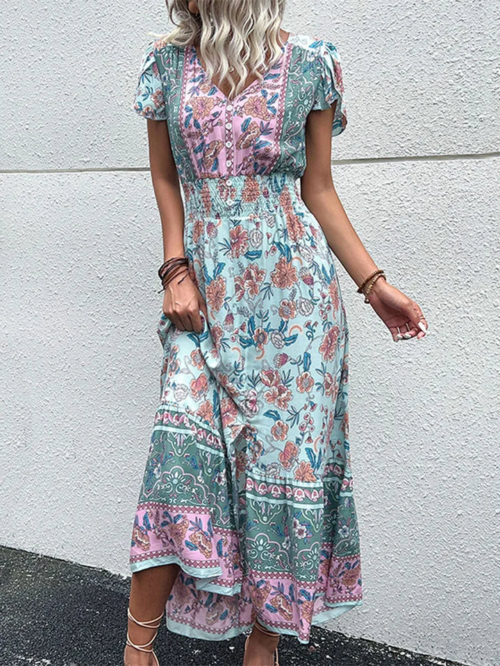 Boho Floral Midi Dress
