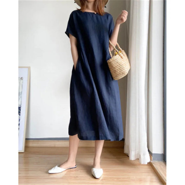 Cotton Linen Midi Dress