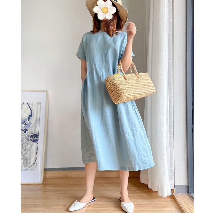 Cotton Linen Midi Dress