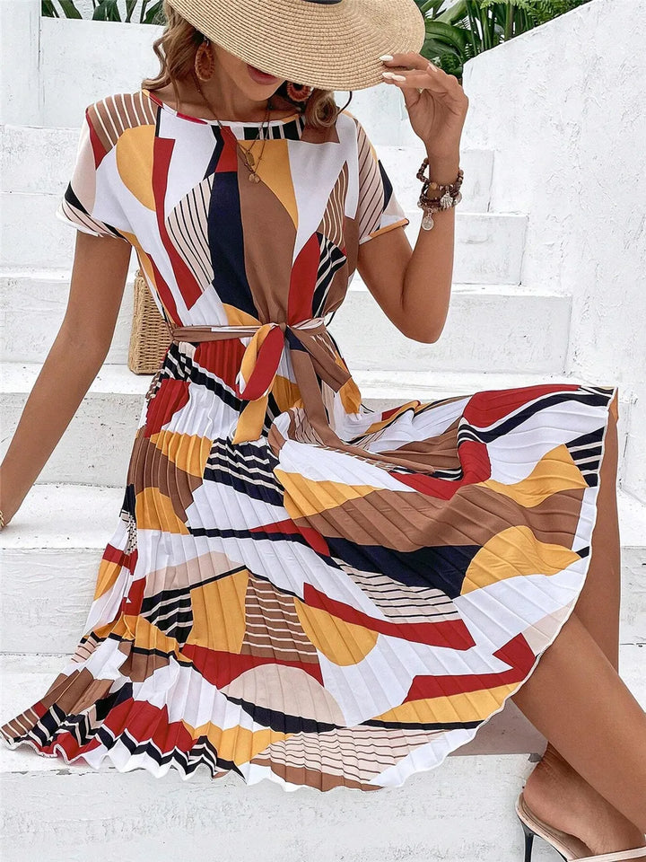 Pleated Lace Dress