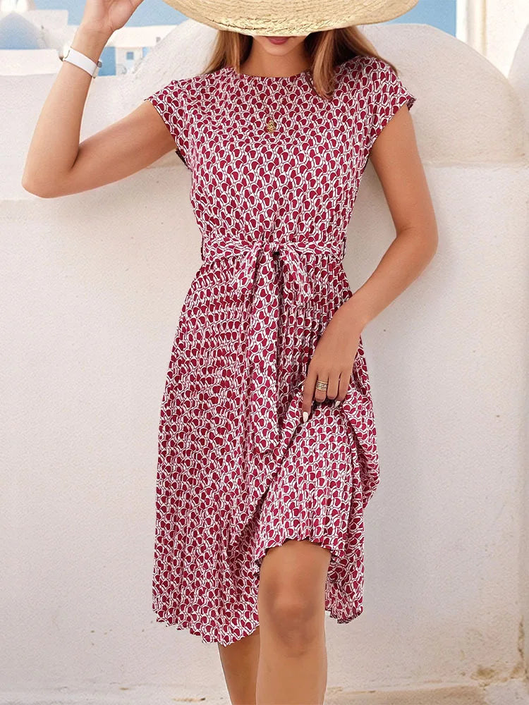 Pleated Lace Dress