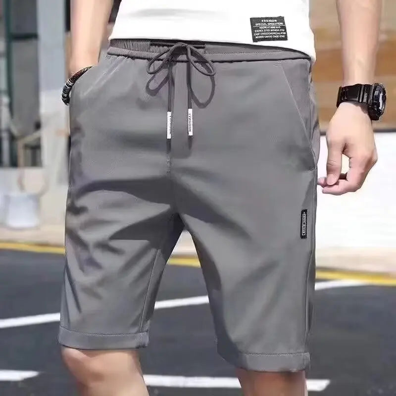 Workwear shorts, men's multiple pockets, medium shorts, summer thin loose cropped pants
