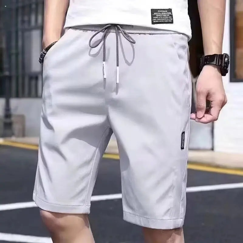 Workwear shorts, men's multiple pockets, medium shorts, summer thin loose cropped pants