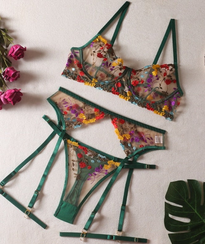 Honey - Floral Lingerie Set