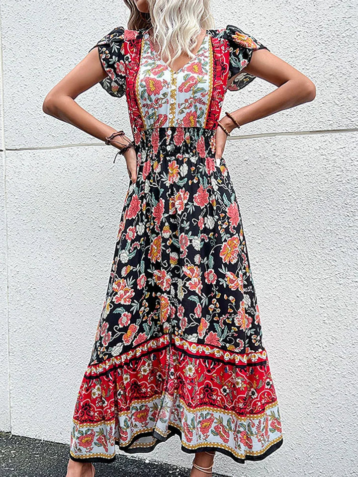 Boho Floral Midi Dress
