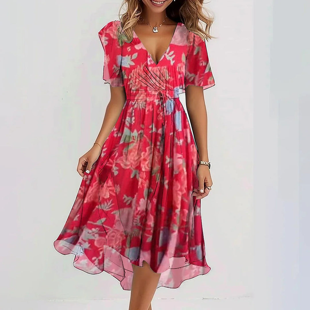 Liza - Vibrant Abstract Midi Dress