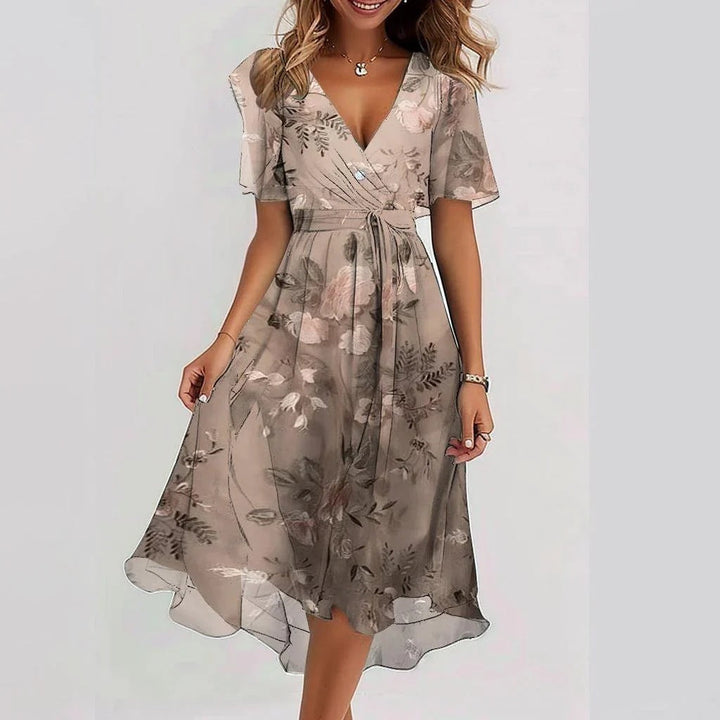 Liza - Vibrant Abstract Midi Dress