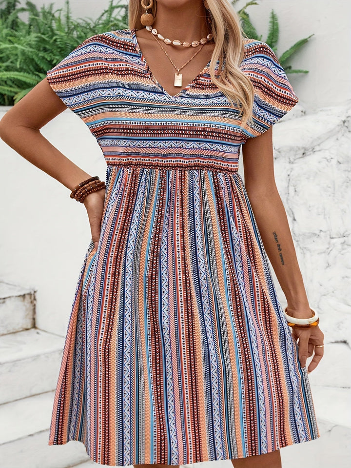 Agnes - Striped Boho Style Dress
