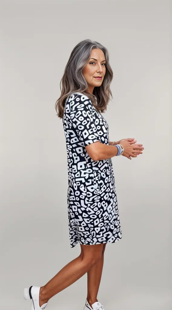 Jeanlie - Abstract Print Dress