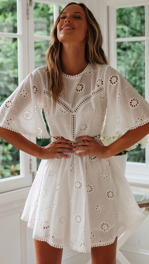 Fleur - Backless Bell-Sleeve Dress