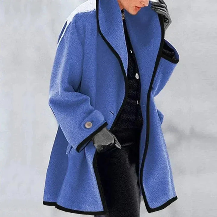 Cressida - Elegant Contrast-Trim Coat