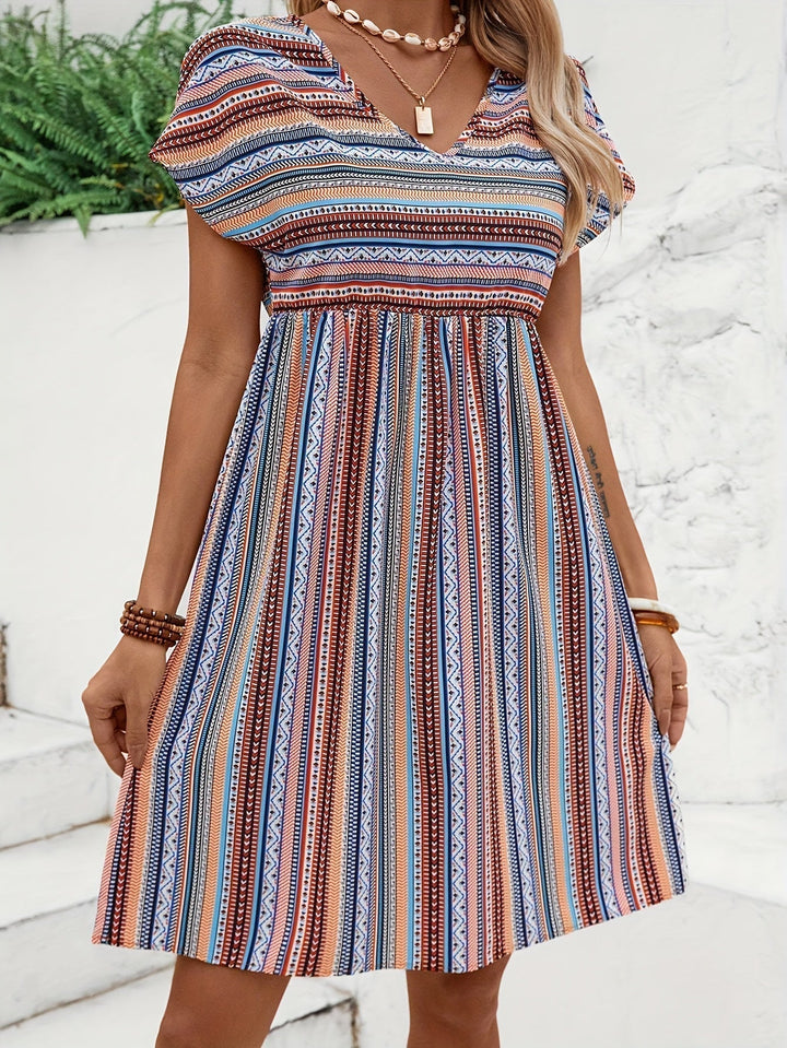 Agnes - Striped Boho Style Dress