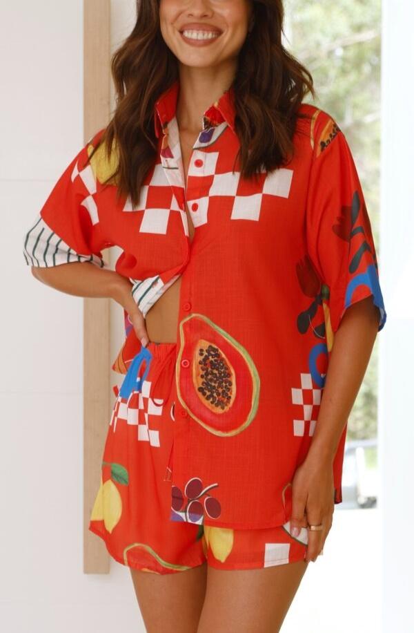 Printed Shirt & Shorts Set
