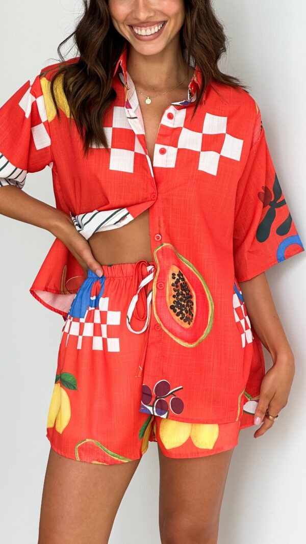 Printed Shirt & Shorts Set